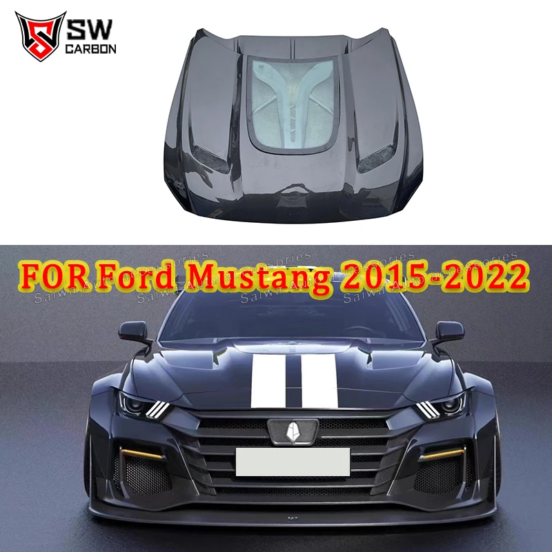 

Carbon Fiber Dawn Style Hood for Ford Mustang 2015-2022 Car Hood Bonnet Front Engine Cover Hood Air Vent Cover Auto Part Bodykit