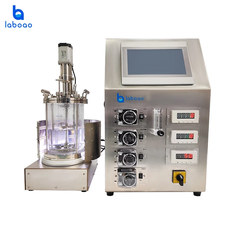 Laboao 10L High-Pressure Sterilization Glass Bioreactor Ideal for Strain Screening