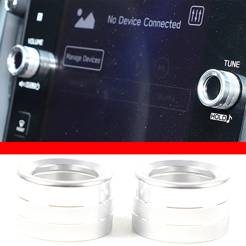 

For Subaru WRX 2021 2022 2023 Car Central Control Volume Media Knob Aluminum Alloy Silver/red Interior Accessories 2 Pcs