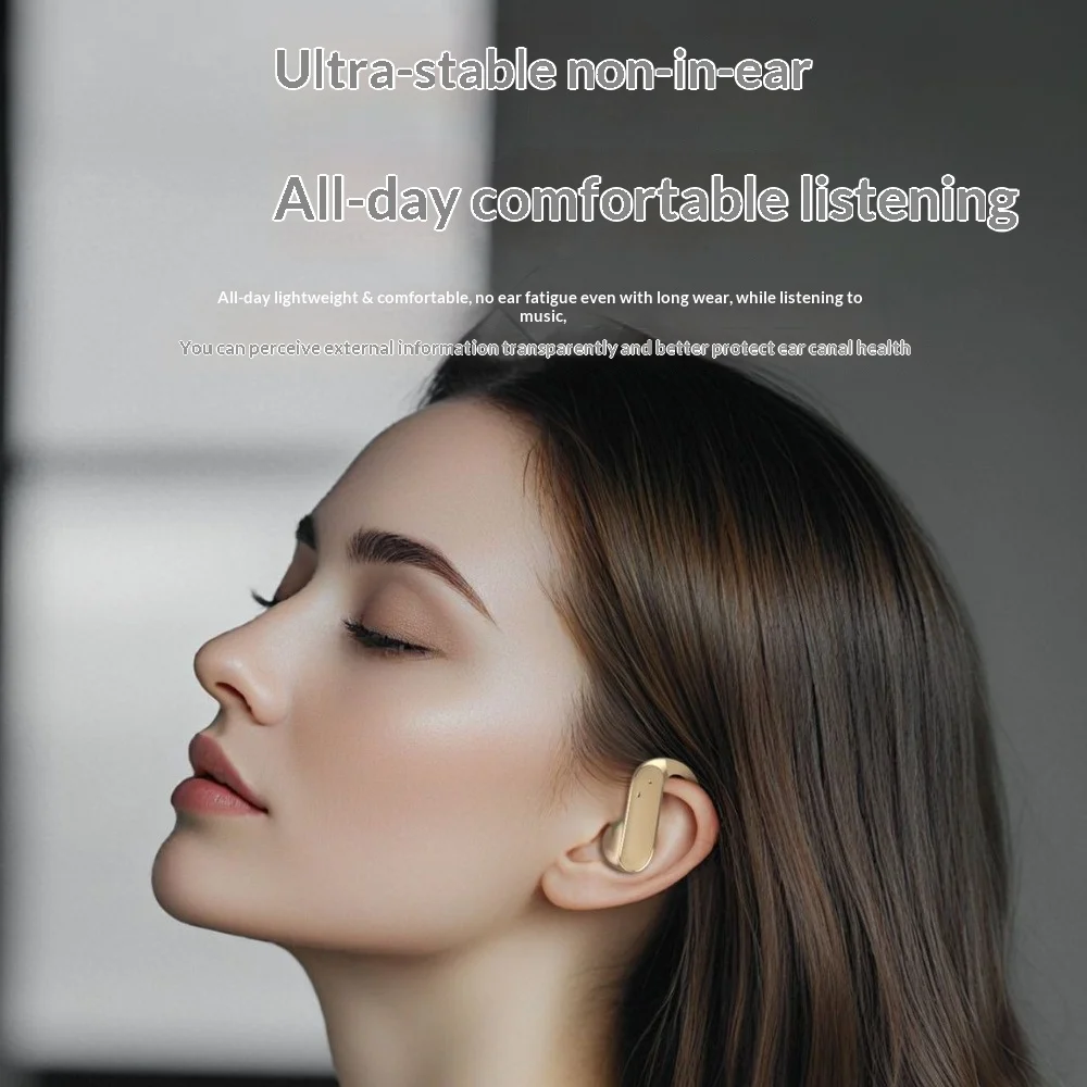 Fashionable Ear Clip Wireless Bluetooth Headphones Bluetooth 6.0 High Appearance Value HiFi Stereo Sound Ultra Long Battery Life