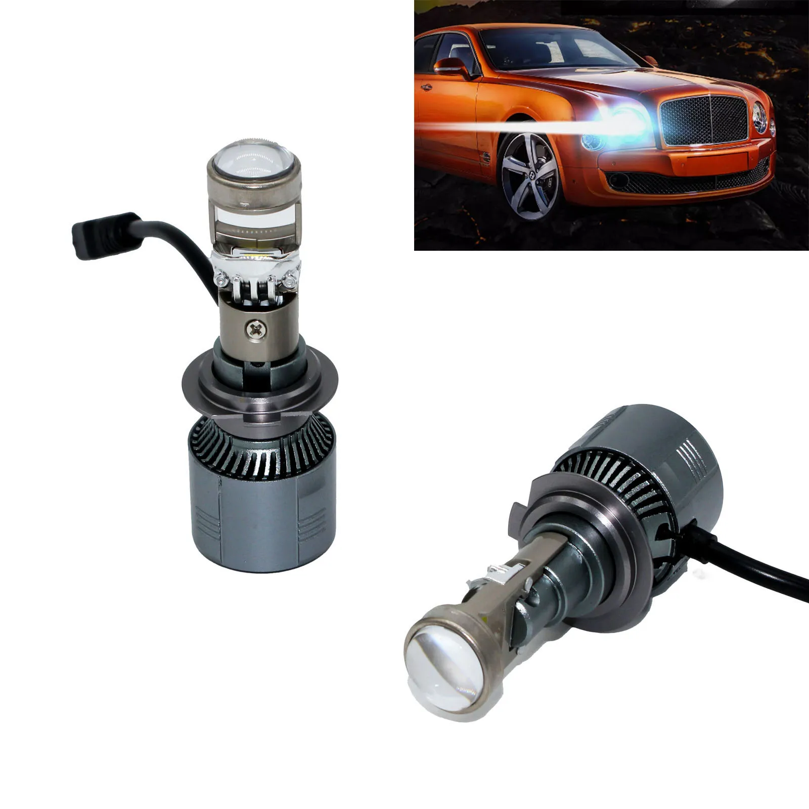 H7 130w 13000lm mini Projector LED Headlight Bulbs Kit High Low Beam Super Bright 6500K White