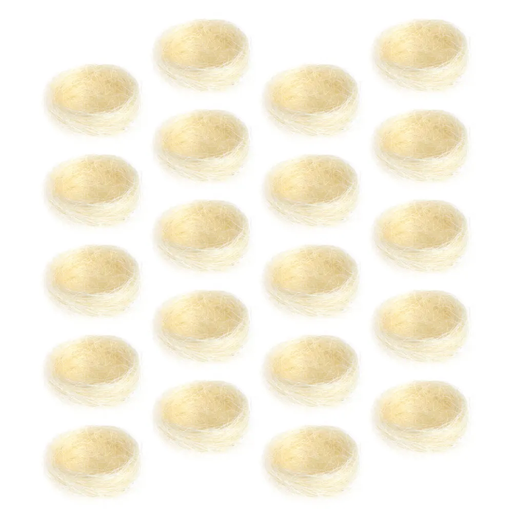 

20 Pcs Bird's Nest Plate Decoration Artificial Nests for Party Wedding Easter Small Birds Silk Decorative Home Office