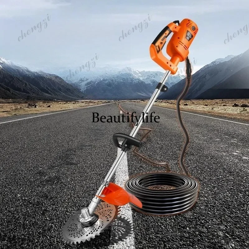 ASMTElectric lawn mower rechargeable outdoor small lithium battery weeder backpack high power orchard land reclamation harvester