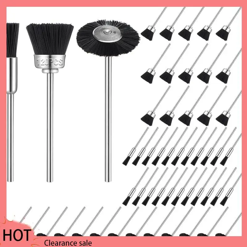 A88Z 120 шт. Набор проволочных щеток, колеса из стальной проволоки, щетки-ручки для вращающейся дрели, набор проволочных щеток, набор для вращающегося инструмента