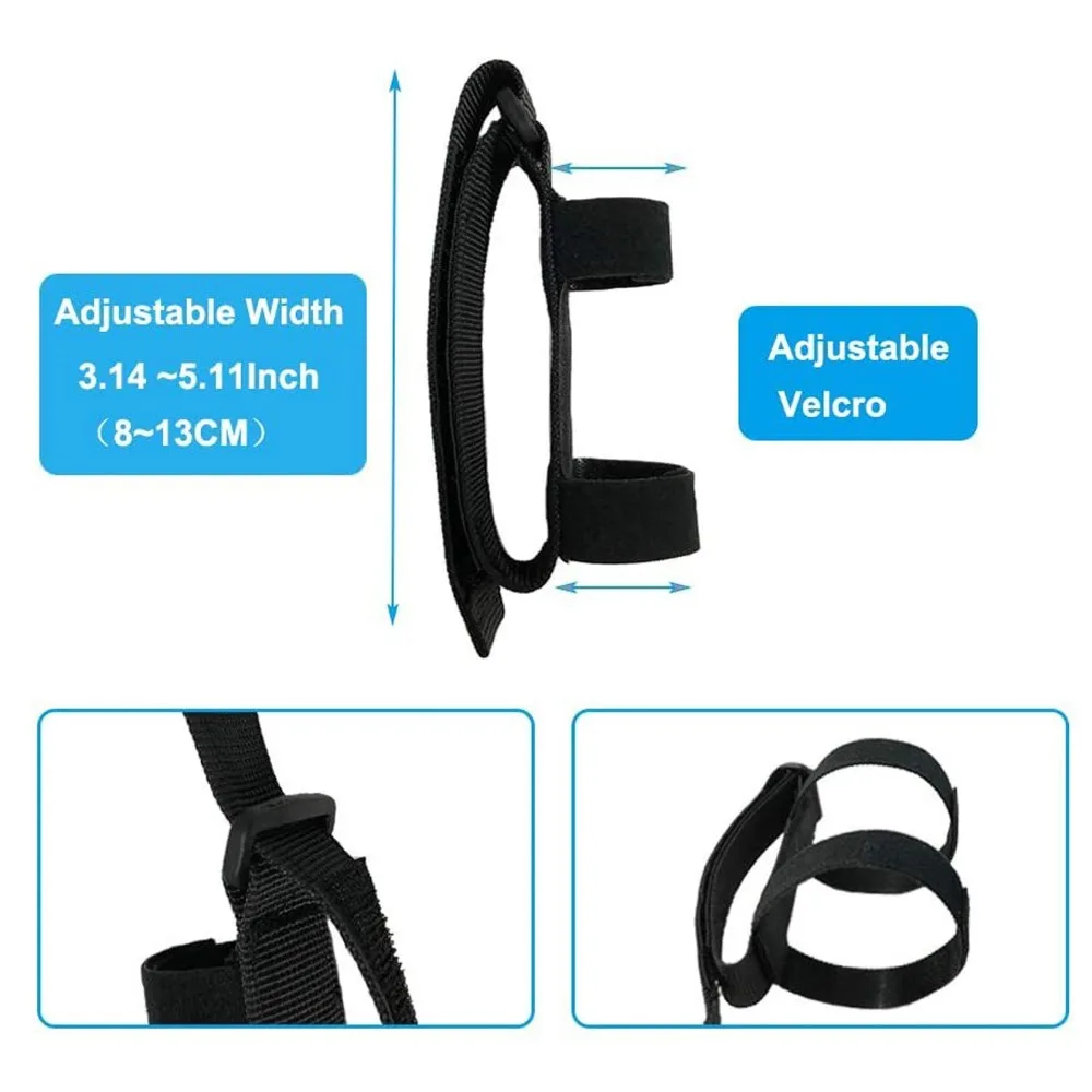 Webbing+plastic Buckle Meal Assist Hand Strap Black Length 33.2cm Elderly Feeding Aid Anti-shake Eating Bracelet