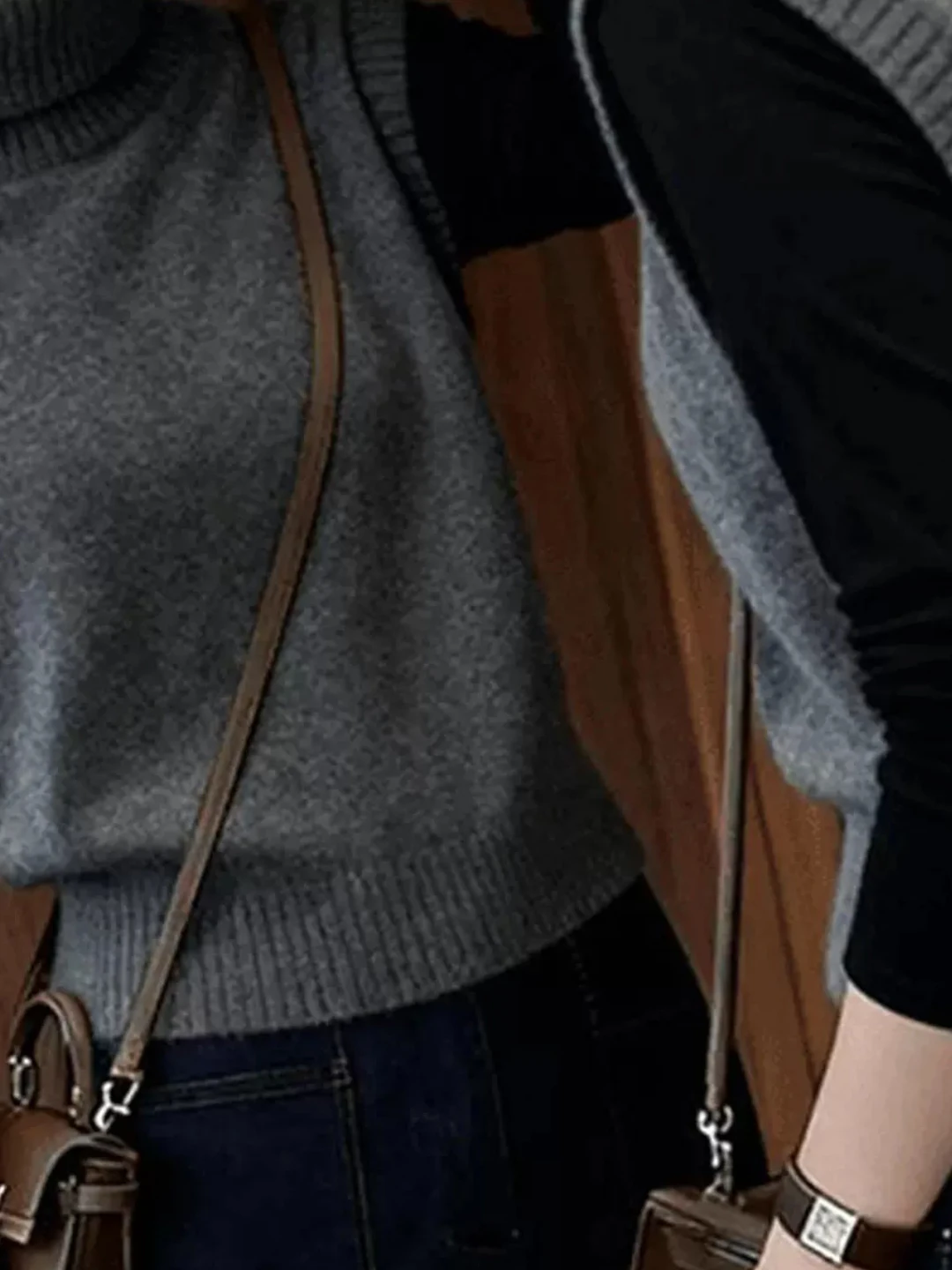 Fashionable Sleeveless Knitted Vest Women's 2026 Spring Autumn New Style Slimming High Collar Base Shirt Top Polyester Acrylic