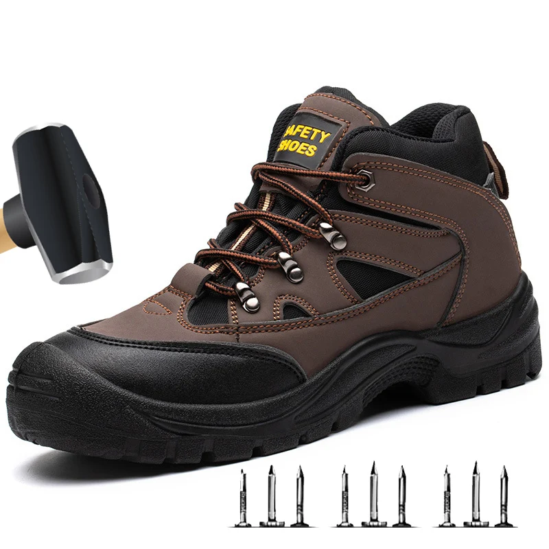 Men's Anti-smash Work Boots Anti-puncture Work Sneakers Indestructible Wear Resistant Protective Indestructible Safety Boots