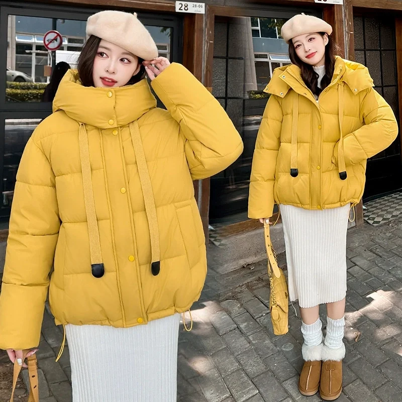 

2025 Women Winter Jacket Windproof Down Cotton Coat Korean Loose Warm Thicken Cotton Padded Coat Female Parkas Outwear Overcoat