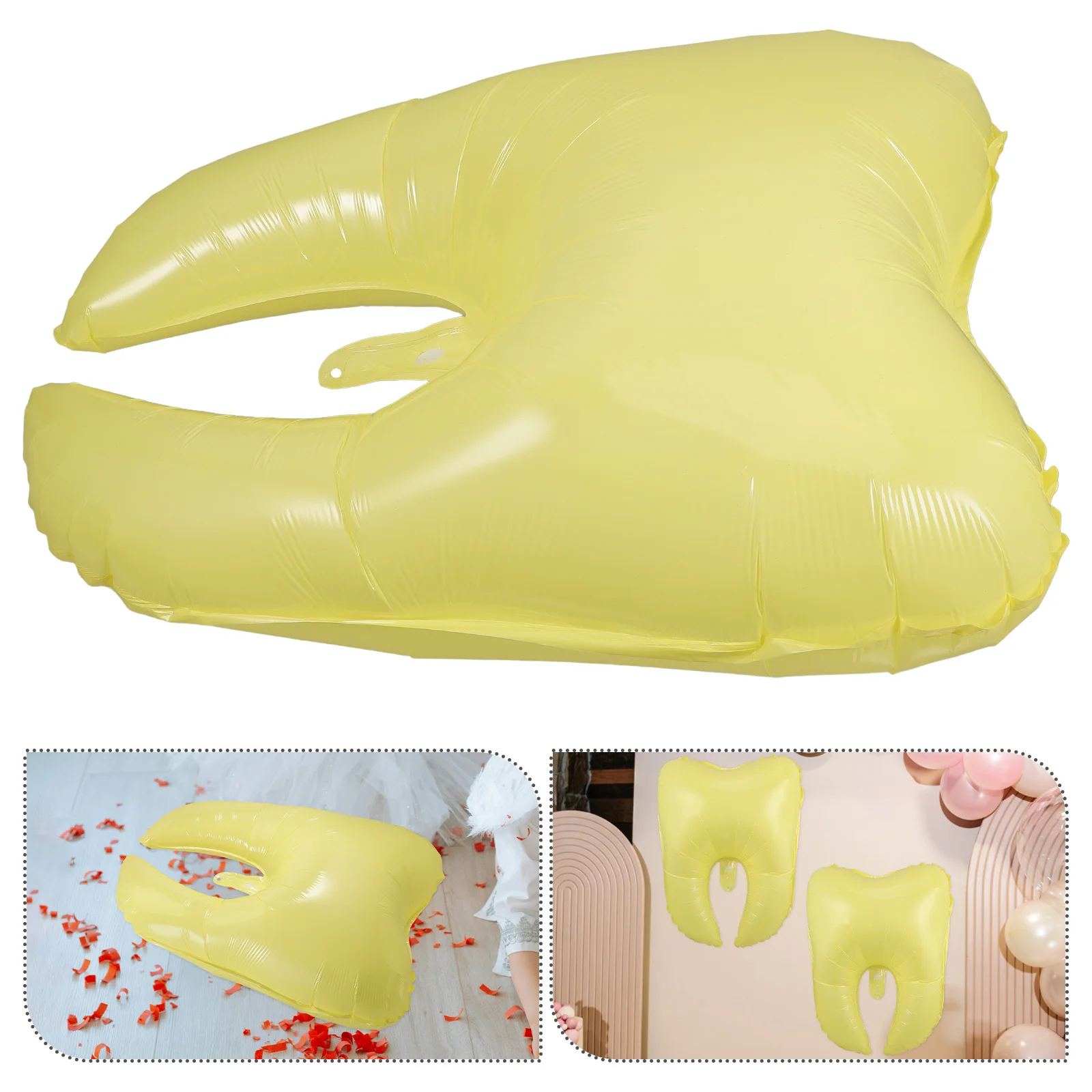 

10Pcs Tooth Shaped Balloons Pe Material First Lost Tooth Party Decorations White Foil Balloons for Baby Shower