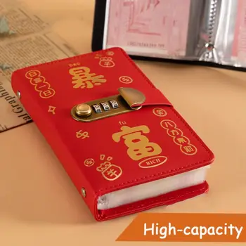 50 arkuszy Oszczędzający segregator na pieniądze Przenośny segregator budżetowy wielokrotnego napełniania z zamkiem do przechowywania portfela Książka konta ze skóry PU Prezent noworoczny