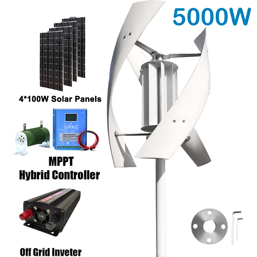 5KW Wind Generator For Home 5000Wl Vertical Wind Turbine Windmill 12v 24v 48v Power Generator Water Turbine Camping No Vat