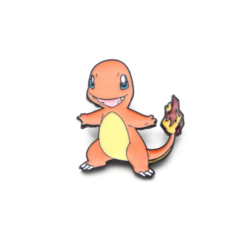 Đời Pokemon Spuirtle Charmander Men Chân Thu Thập Bulbasaur Pikachu Kim Loại Hoạt Hình Thổ Cẩm Ba Lô Nón Túi Cổ Ve Áo Huy Hiệu