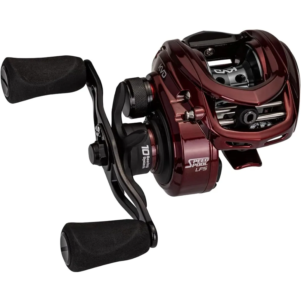 Lew's KVD 7.5:1 Right Hand Baitcast Reel, Maroon, One Size, (KVD1SH)