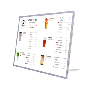 Restaurant Menu Stand with USB Led Light, Metal Display, Menu Holder, Signs, Promotional, Desktop, Beer, Bar, Store, A4 8 Main Sales Menu Menu - №2