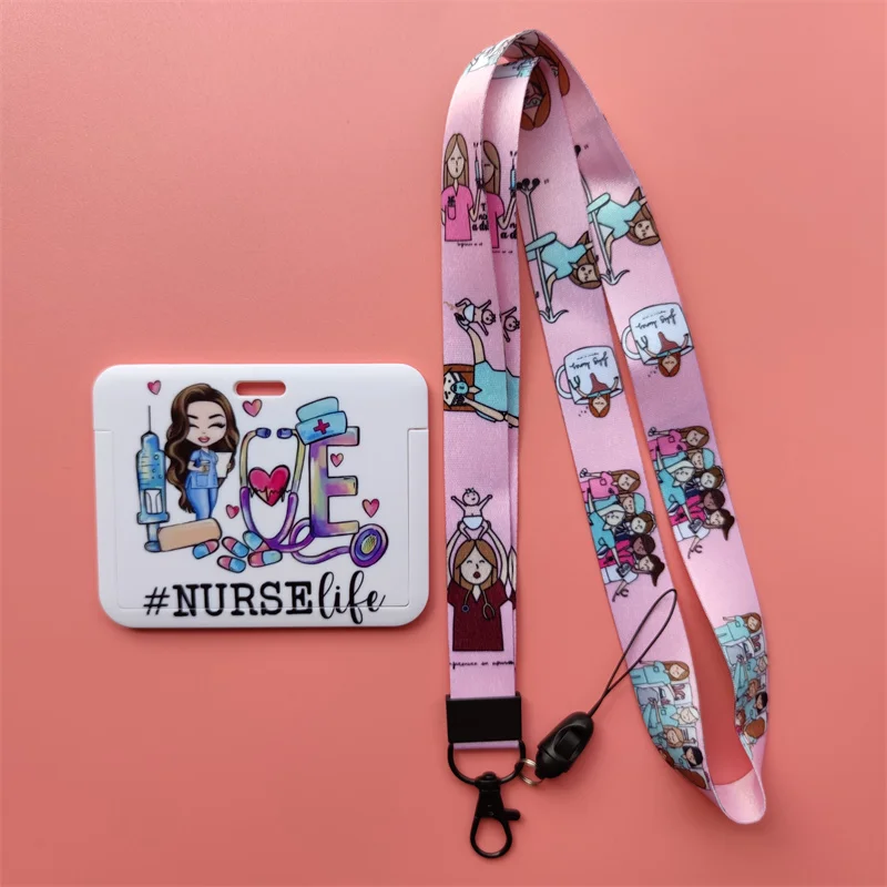 Arzt, Krankenschwester, horizontale Damen-Lanyards, Ausweishalter, Ausweishalter, zum Aufhängen von Seil, Lanyard, amüsantes Kartenetui, einziehbarer Clip – Detail 18