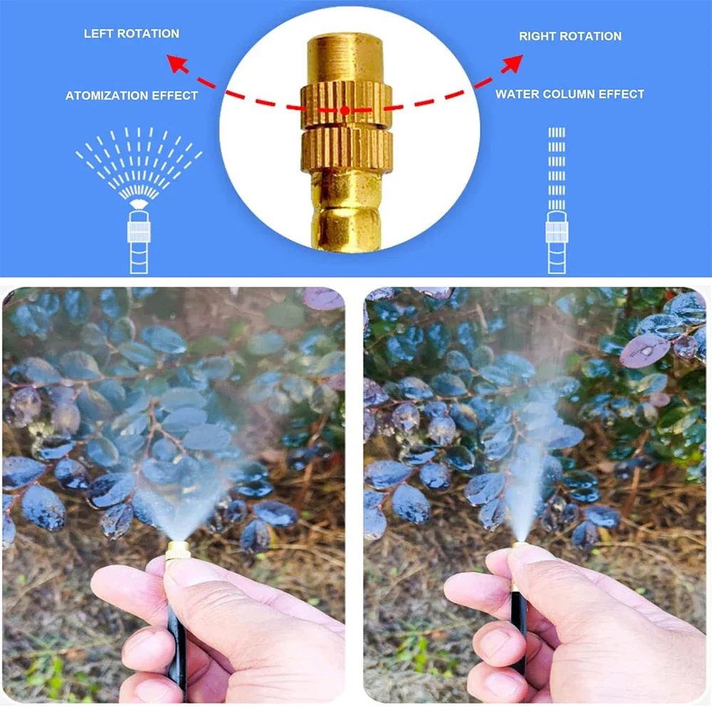 20 5Pcs Free Bending Copper Mist Nozzle 8mm Straight Push Lock Joint For Garden Watering And Humidification Sprayer Tool