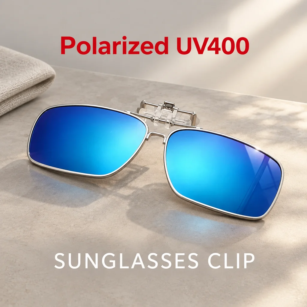 On Hiking/Street, Nigh Vision Delicate Metal Square Clip Sunglasses Polarized Sunglass UV400 Sun Glasses Women Men