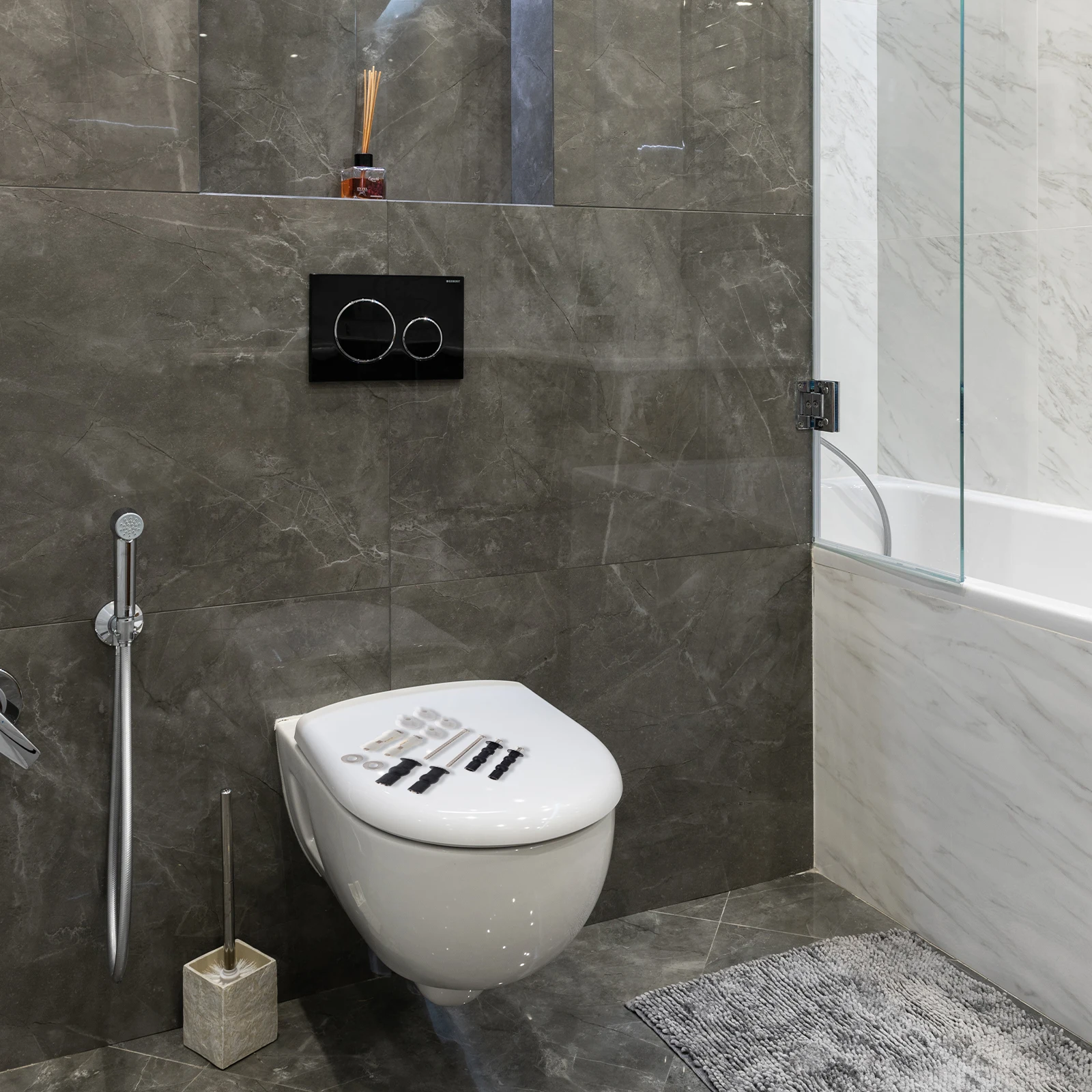 

Universal Toilet Seat Screws Stainless Steel Rubber Durable Installation Supplies Practical Accessories Bolts Long Lasting Easy