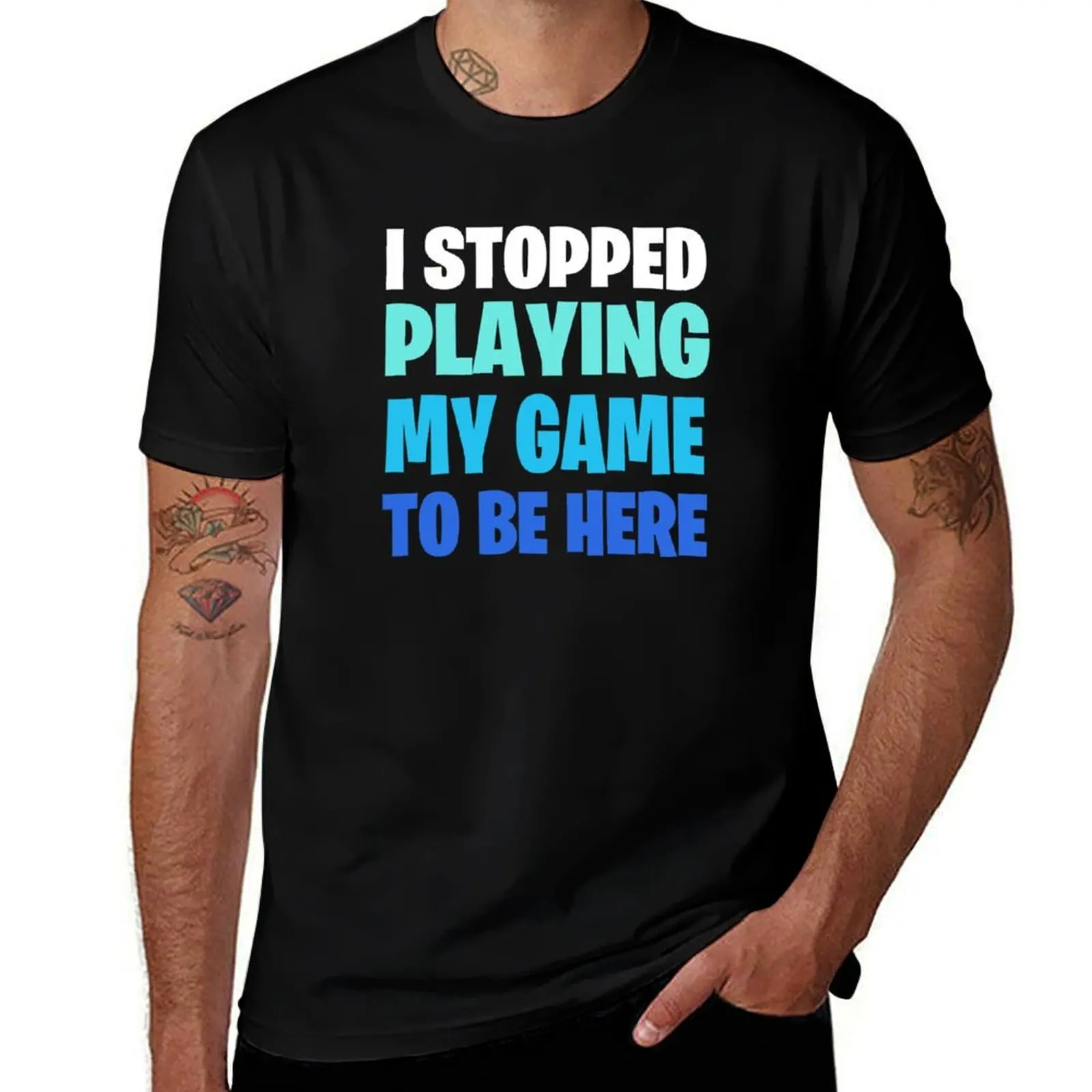 

Funny Video Gamer Geek Saying: I Paused My Game To Be Here T-Shirt g man t shirts for men man t shirt cotton T-Shirt