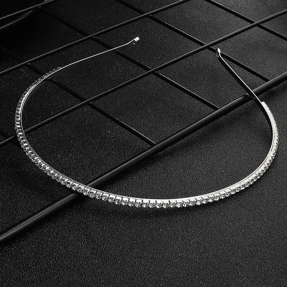 Einfache Kristall Damen Haarbänder Mode Legierung Mori Prinzessin Stirnband Kopfschmuck Party Urlaub Schmuck Haarschmuck Tiara – Detail 10