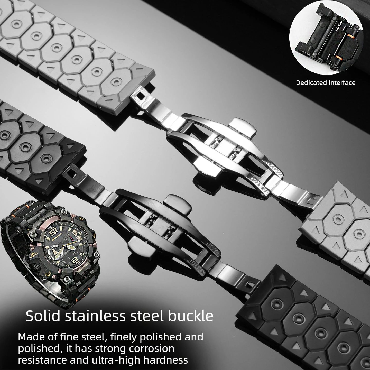 Suitable for Casio Big Mud King Third Generation GWG-B1000 Stainless Steel Bracelet, Solid Stainless Steel Watch Strap
