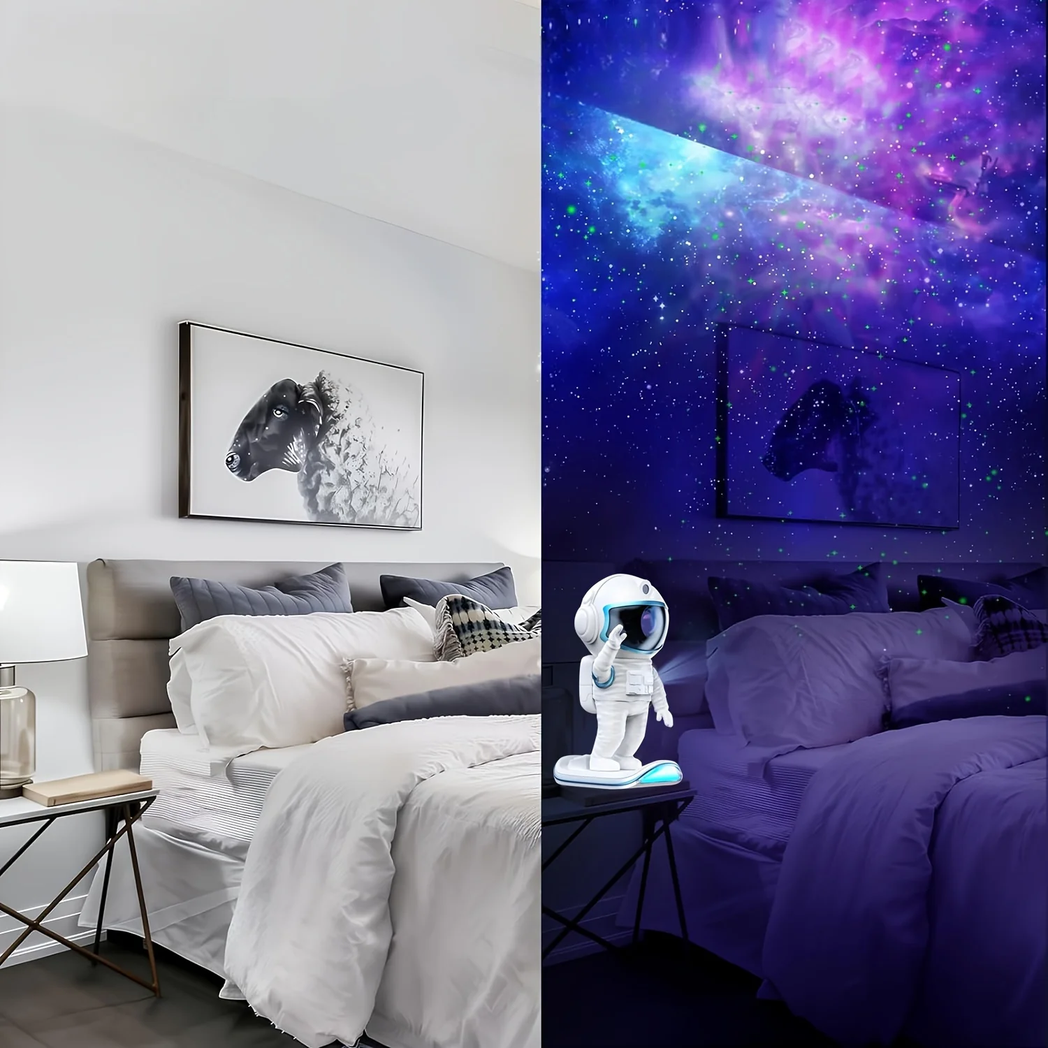 Skateboard Astronaut Galaxy Star Projector Sticker Muziek Nacht Licht Hemel Nevel Licht Kinderen Decoratie Slaapkamer Cadeau