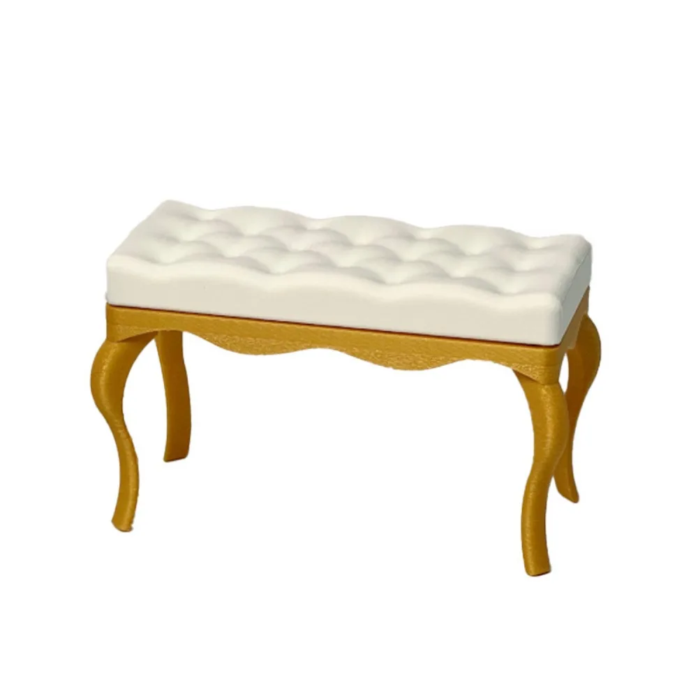 1: 12 Dollhouse Furniture Model Seat 90x40x38mm Mini Food and Play Exhibition Seat 2 Colors Retro Platform Bench Seat