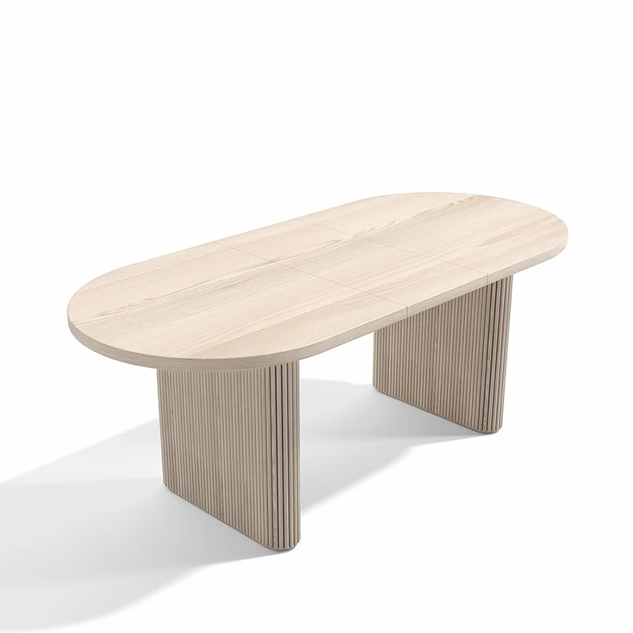 Set di tavoli da pranzo in legno per mobili da sala da pranzo moderni personalizzati con 6 sedie