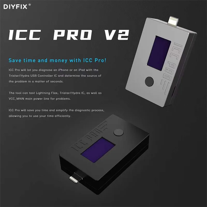 ICC PRO V2 Lightning Flex Tristar/Hydra VCC_MAIN Main Power Line Super Fast Tester For iPhone/iPad USB Controller IC Diagnosis