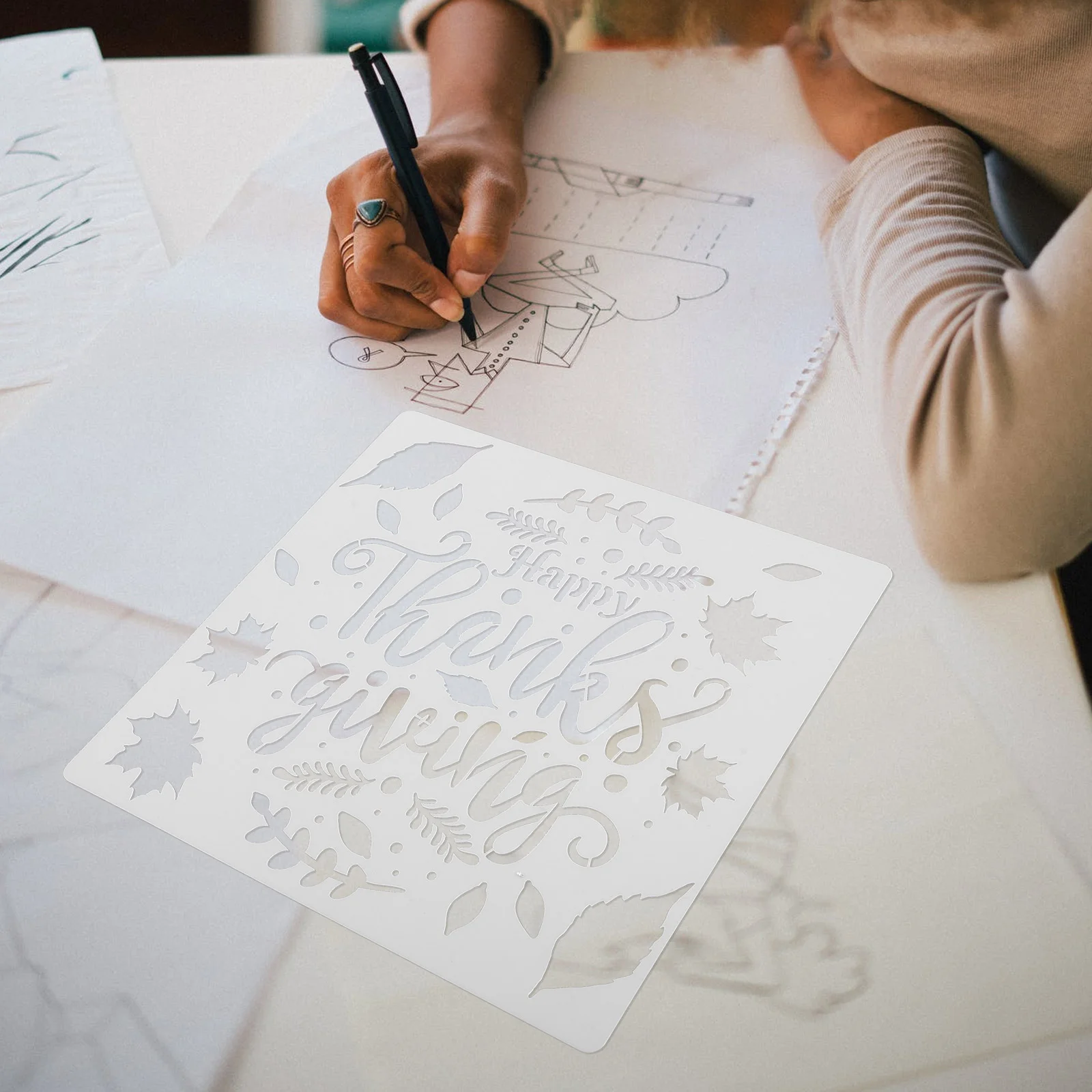 12 Pcs Painting Template Children's Drawing Creative Stencil Stencils Mold Pumpkin Kids Fabric Reusable Gift Pp