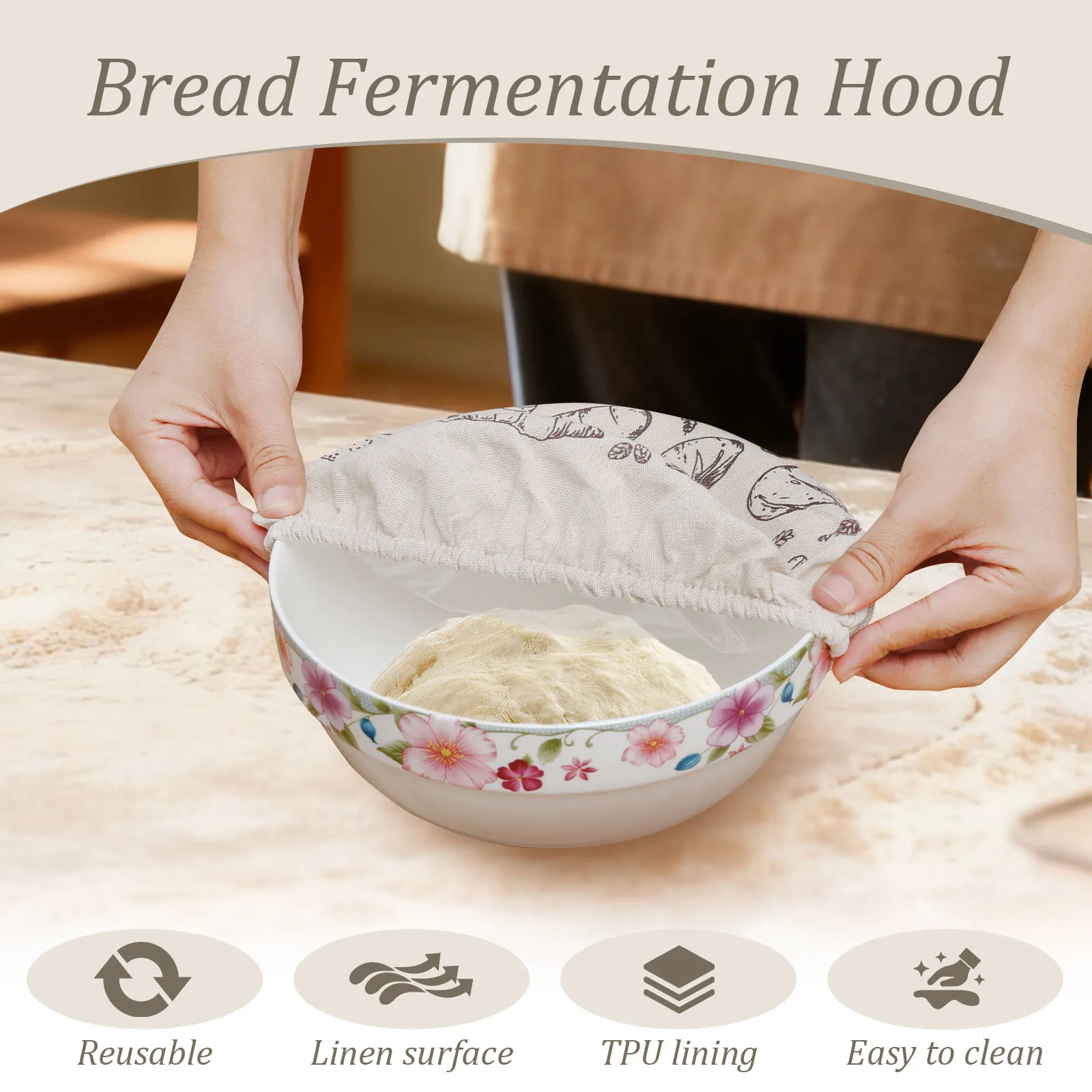 3/2Pcs Sourdough Bowl Cover Elastic Bread Proofing Cover Baking Dough Rising Dust Cover for Grain Sprouting Yeast Cultivation