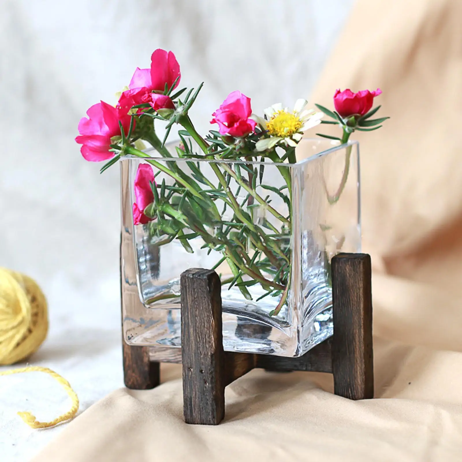 

Ваза для цветов Элегантный ремесленный подсвечник Стеклянная ваза для свадебной офисной вечеринки