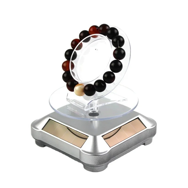 طاولة دوارة صغيرة حامل عرض بالطاقة الشمسية تصوير الفيديو حامل مجوهرات طاولة دوارة سوار عرض المنتج حامل عرض اليشم