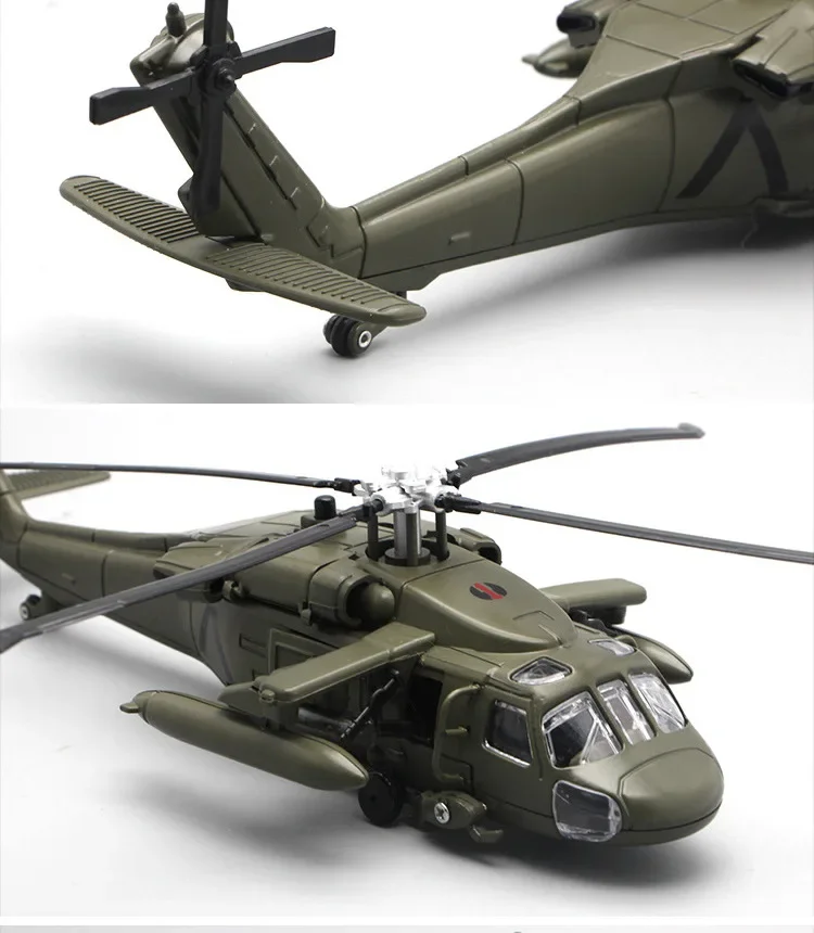 F64-3 Simulation Fighter Model Collection-grade Decoration,Black Hawk Gunship Alloy Military Model