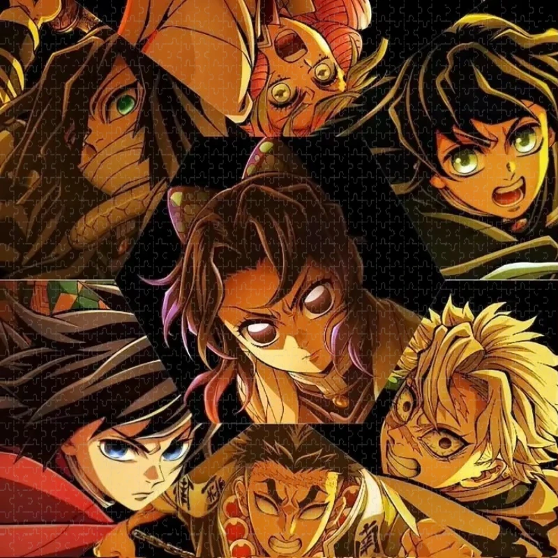 Adult Jigsaw Puzzle 1000 Pieces Puzzle Demon Slayer Anime Paper Puzzle Decorative Painting Exercise Brain Thinking Home Decor