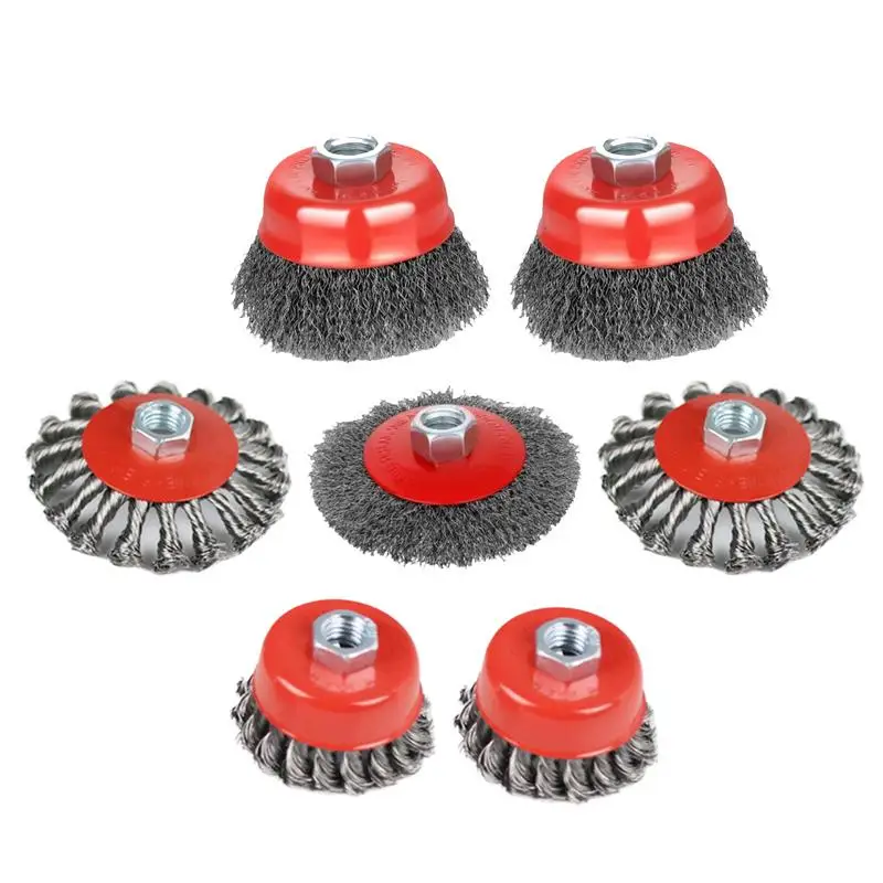 

Angle Grinder Wire Brush 7 Pieces Wire Cup Brushs Multifunctional Grinder Attachment For Grinding Welding Polishing Paint Pipe