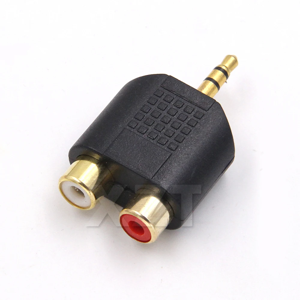 3,5 мм стерео переходник «папа» на 2 разъема RCA «мама» позолоченный разъем «папа» на 2 разъема RCA «мама» для наушников компьютерного динамика