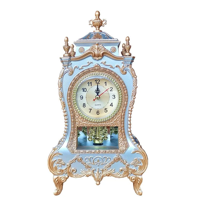 

Seat clock, living room office silent ornament desk clock, rotating and striking quartz clock