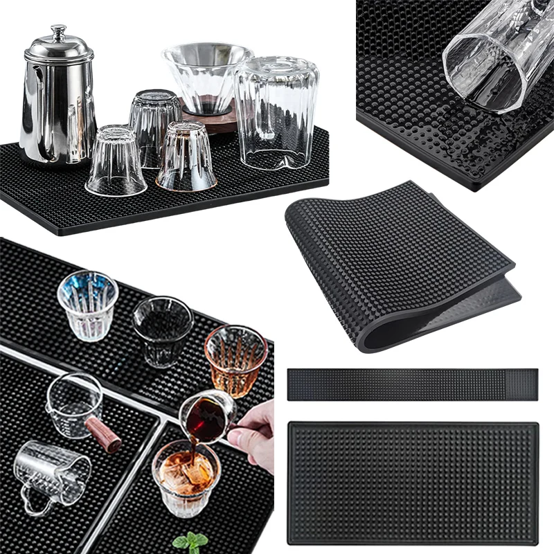 PVC Bar Mat Anti-slip Cafe Home Cup Mat Waterproof Heat Resistant Durable Countertop Spill Service Mat Dish Glass Drying Mat