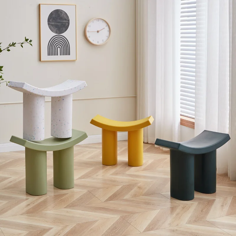 

Nordic Dumbo shoe changing stool Internet celebrity plastic children's stool home door low stool entry light luxury modern