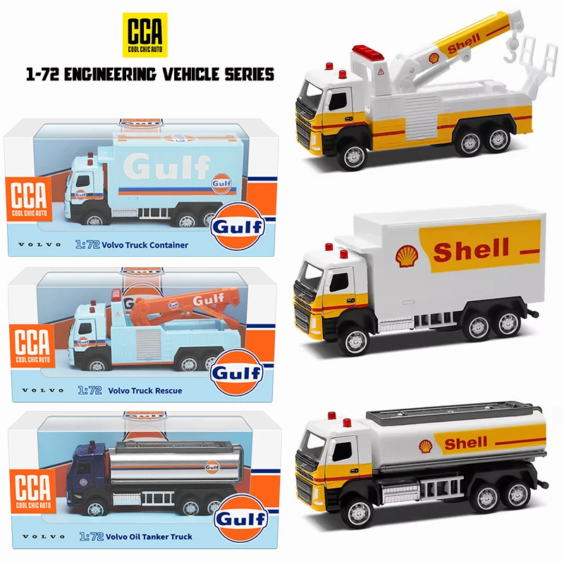 CCA 1:72 Road rescue Petrol stations Collection Racing Alloy Car Model Children\'s Toy Car Casting Pullback Function