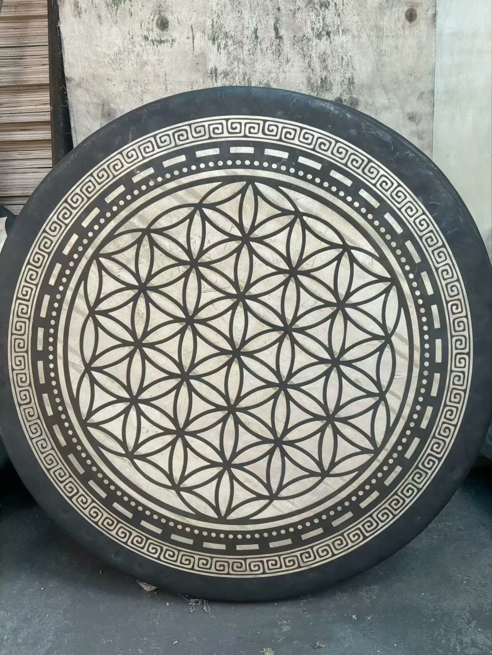 Sound Healing Gongs-Flower of Life Chau Gong  45-90cm with Mallet Long Sustain Meditation Gong for Yoga and Therapy Meditation