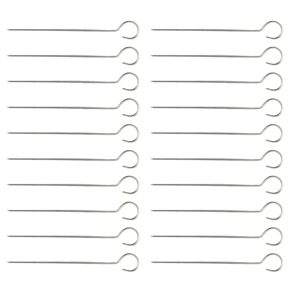 

20 Pcs Stainless Steel Goose Tail Needle Grilling Skewers Barbecue Sticks BBQ Man