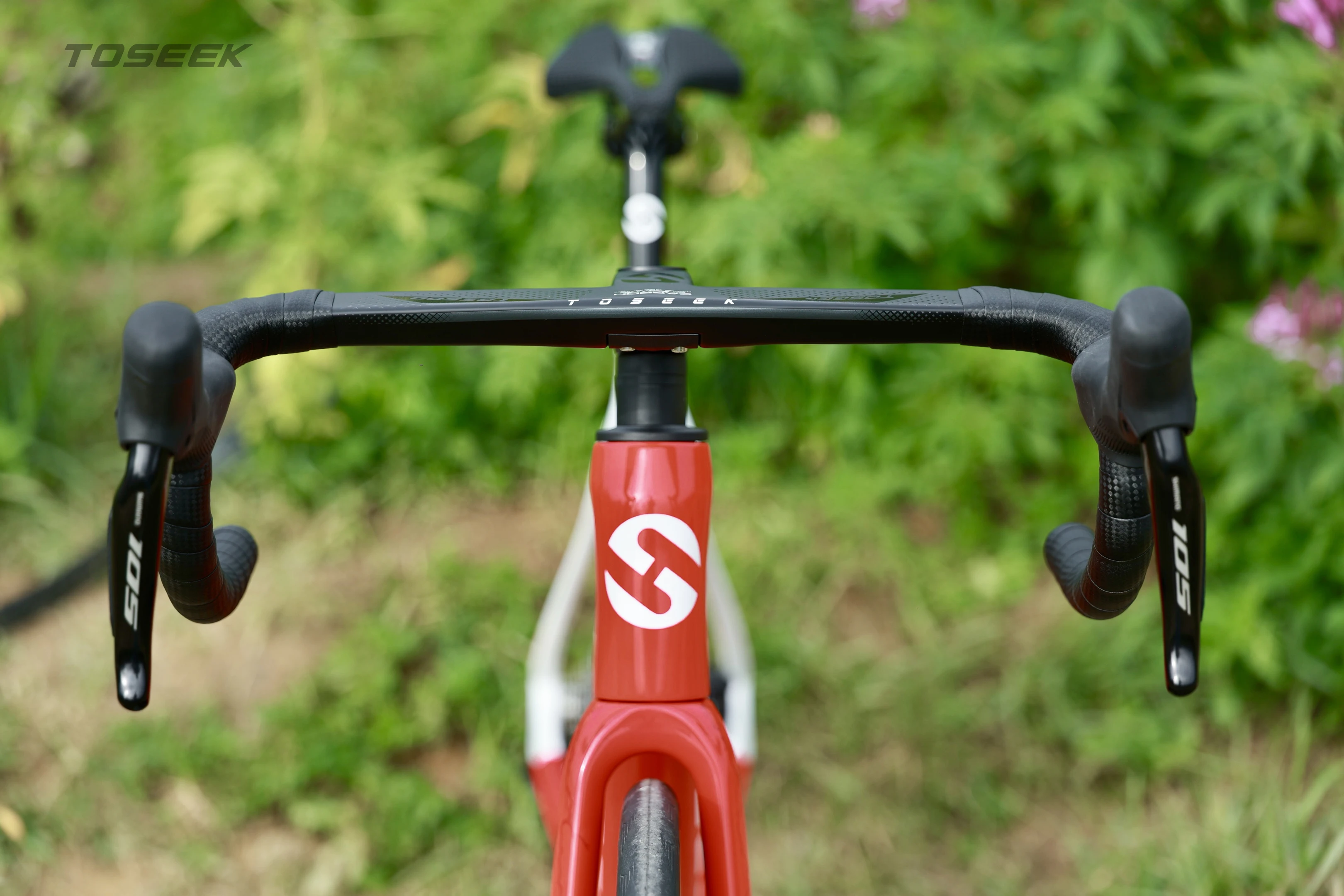 TOSEEK Fahrradlenker Drop Bar T800 Rennrad-Carbonlenker Integrierter Rennradlenker Gebogener Lenker Interne Kabelführung Fahrradteil – Detail 21