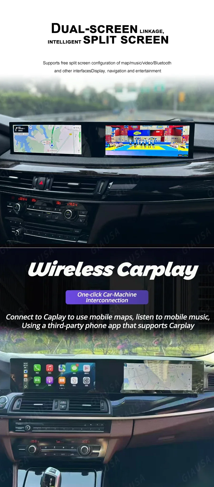 Radio para Auto con Pantalla Curva de 21 Pulgadas para BMW Serie 5 F10 F11 NBT CIC 2011-2017, Reproductor de Video, Sistema Multimedia Central Estéreo con CarPlay y Android