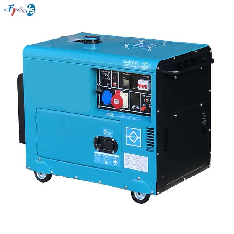 Low Noise Diesel Generator Electric/Manual Start – 5.5KW-10KW Single/Dual Voltage 220/380V, Portable Silent Type
