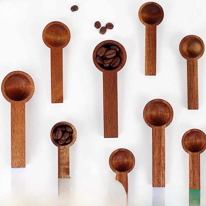 Sandalwood Tea Spoon Coffee Bean Seasoning Spoon Bath Salt Measure Spoon Wooden Spoon for Ladies T-Shirt Creative Summer Fashion