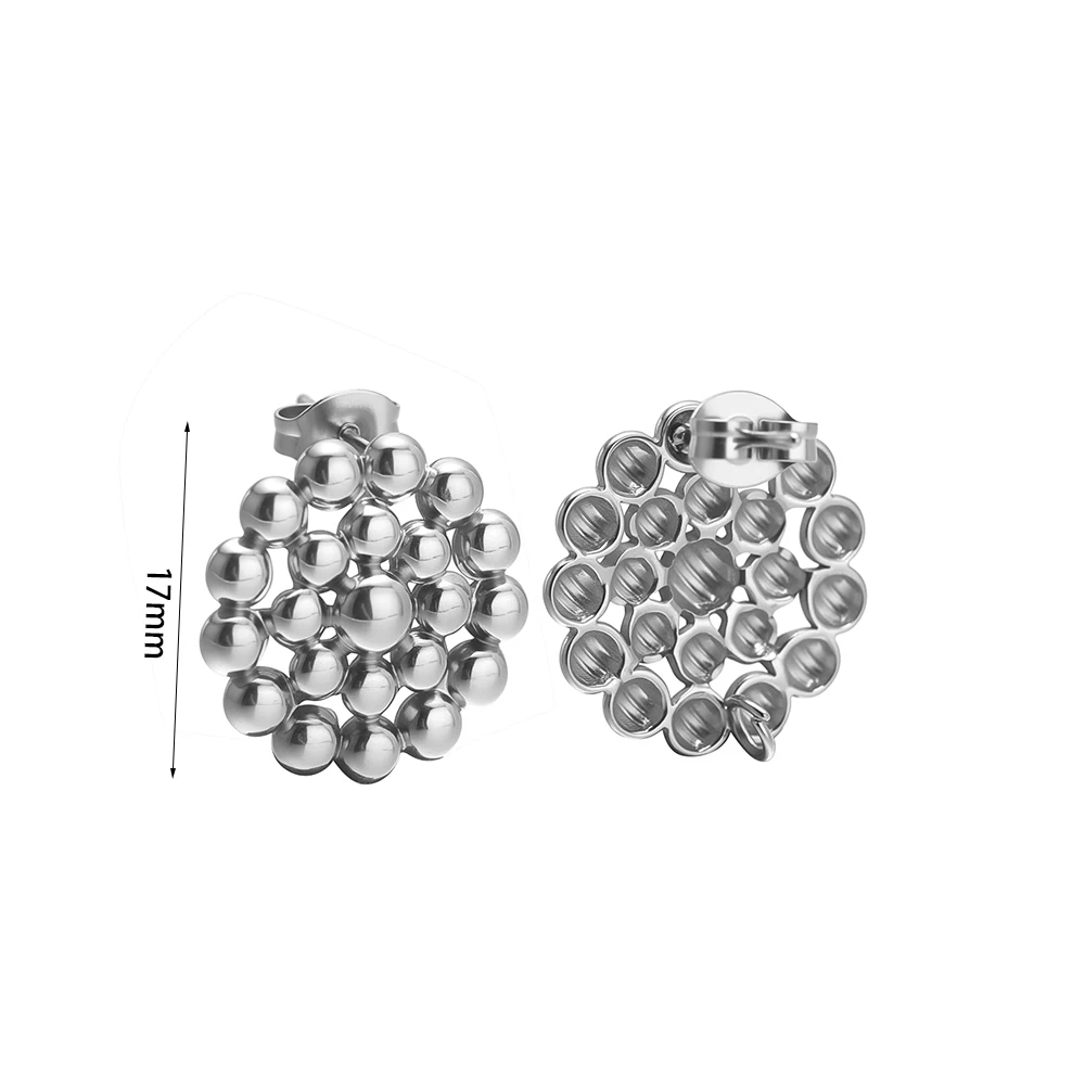 6 Stück Edelstahl-Sonnenblumen-Geometrie-Ohrstecker mit Schlaufenbasis für Damen, DIY Vintage-Ohrringe, Schmuckherstellungszubehör – Detail 1