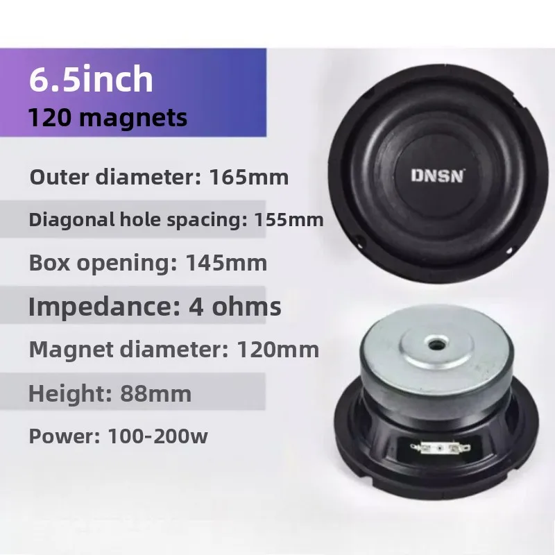 SOTAMIA 1 قطعة 6.5 بوصة مضخم الصوت المتكلم 4 أوم 100-200 واط 120 مضخم صوت مغناطيسي مكبر صوت للسيارة الأجهزة المنزلية مكبر الصوت