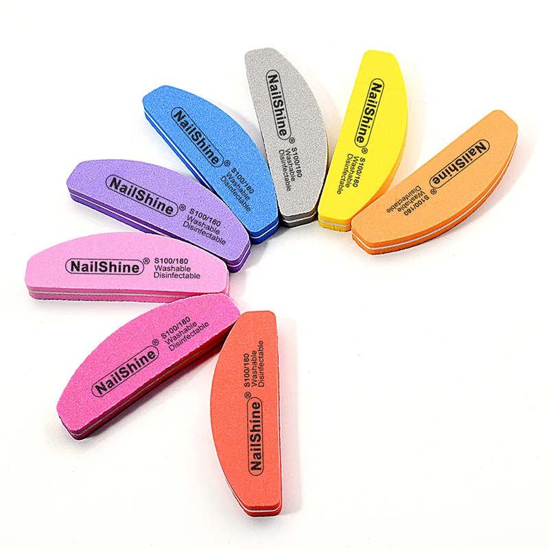 5/10Pcs Mini Nail File And Buffer 100 180 Grit Sponge Nail Polish Buffing Sanding Buffer Block Polishing Pedicure Manicure Tools